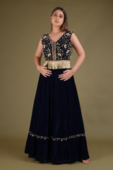 Royal Blue Skirt with Fringe Blouse4608 video